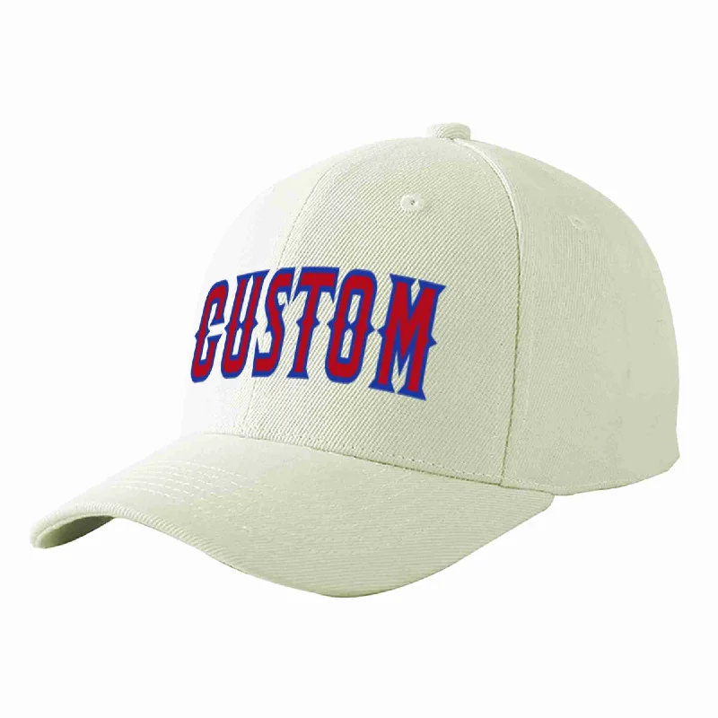 Birthday Baseball Cap-Custom Cream Red-Royal Curved Eaves Sport Baseball Cap Design for Men/Women/Youth