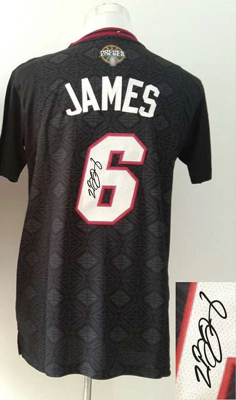 Basketball Memorabilia Jersey-Heat 6 James Christmas Signature Edition Basketball Jerseys