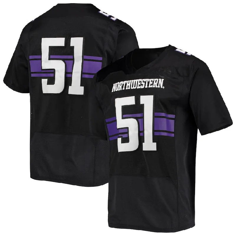 Official Football Jersey-#51 N.Wildcats Under Armour Premiere Football Jersey Black Stitched American College Jerseys