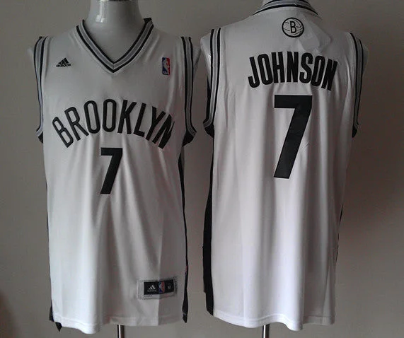 Practice Session Basketball Jersey-Nets 7 Johnson White New Revolution 30 Basketball Jerseys