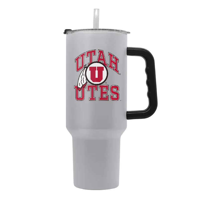 Stainless Steel Team Mug-Utah 40oz Athletic Powder Coat Tumbler