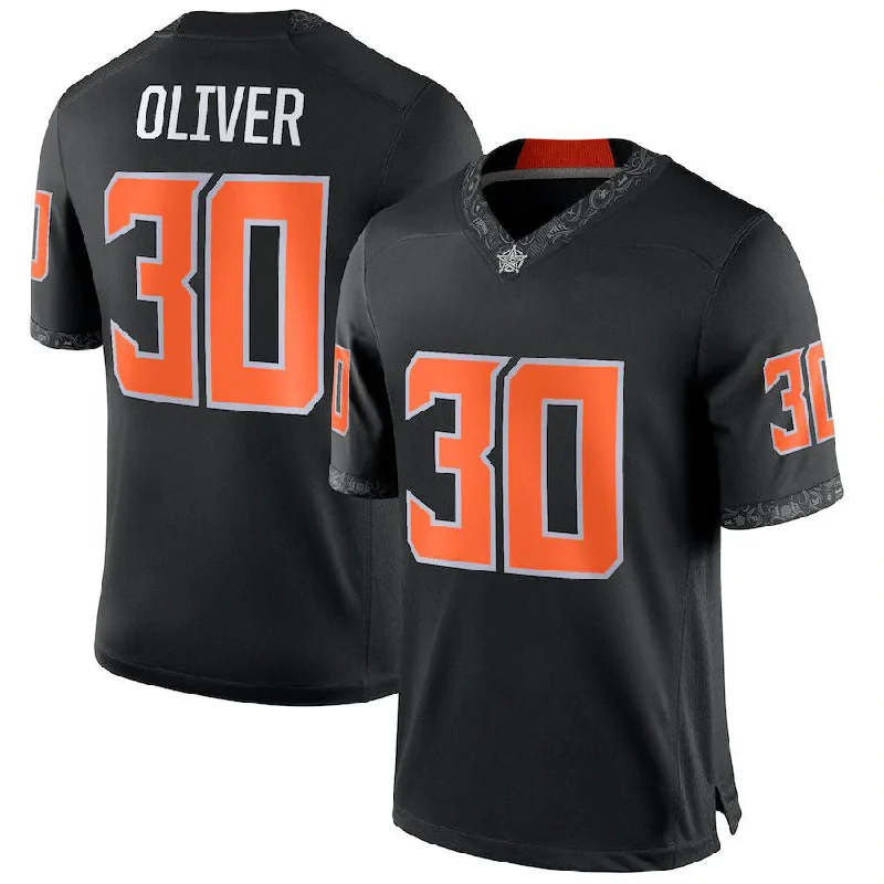 Football Training Camp Jersey-O.State Cowboys #30 Collin Oliver NIL Replica Football Jersey  Black Stitched American College Jerseys