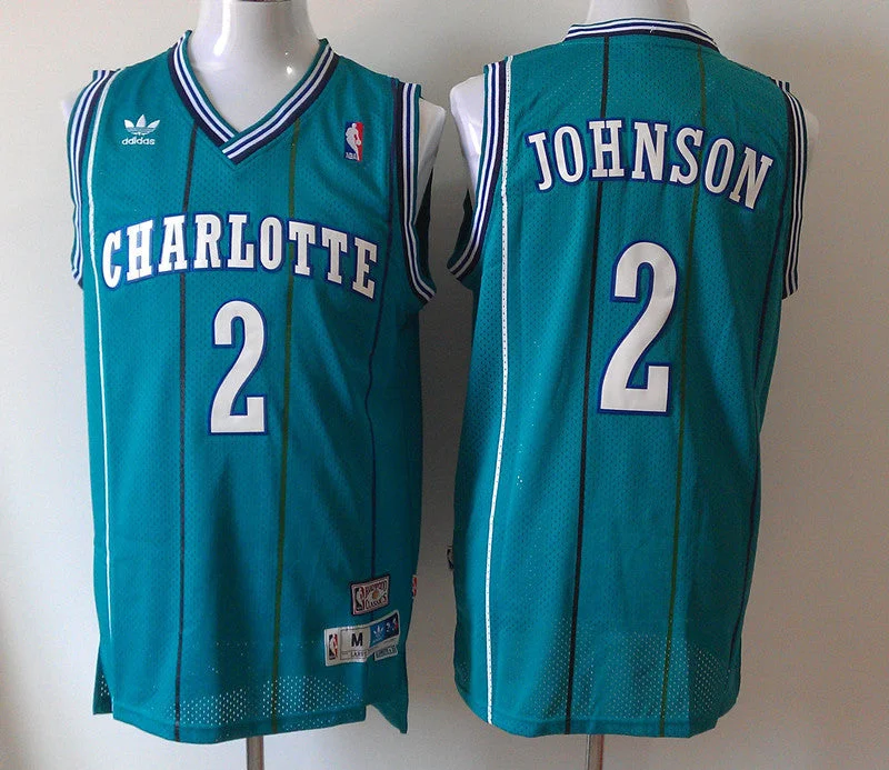 Custom Basketball Jersey-Bobcats 2 Johnson Green Hardwood Classics Basketball Jerseys