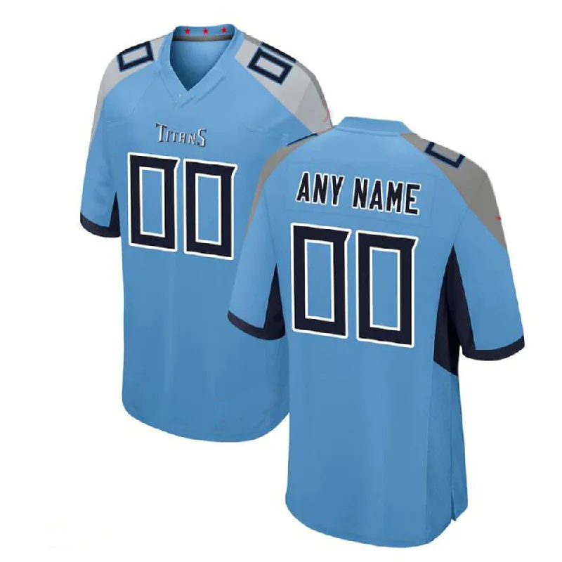 Modern Football Jersey-Custom T.Titans Light Blue Alternate Game Jersey American Stitched Football Jerseys