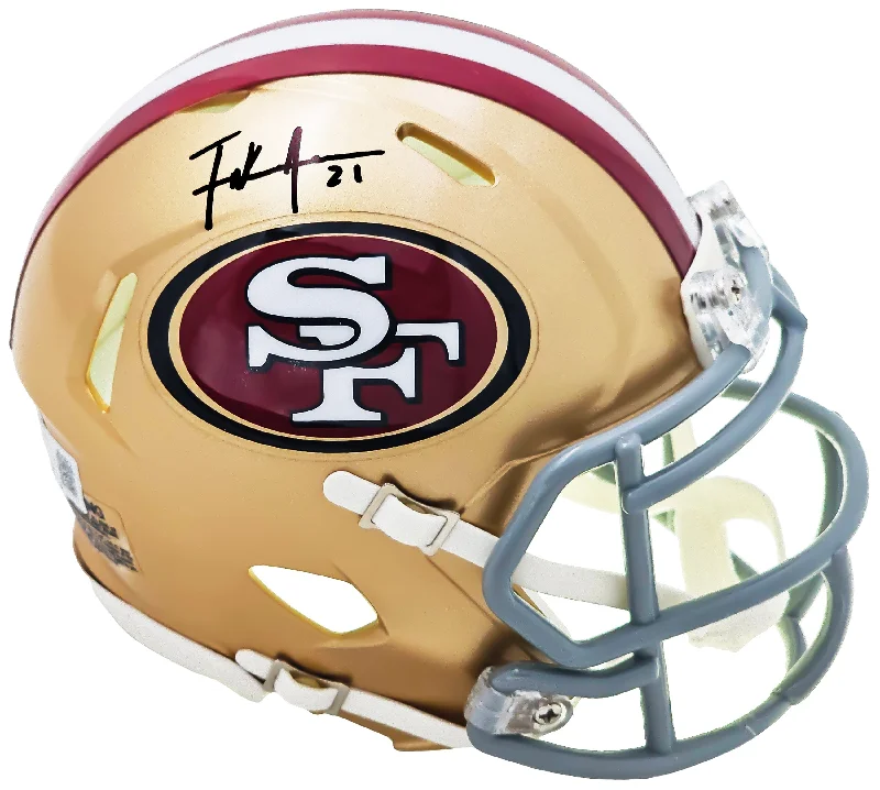 Supporter Rugby Helmet-Frank Gore Autographed San Francisco 49ers Gold Speed Mini Helmet Beckett BAS Witness Stock #221166