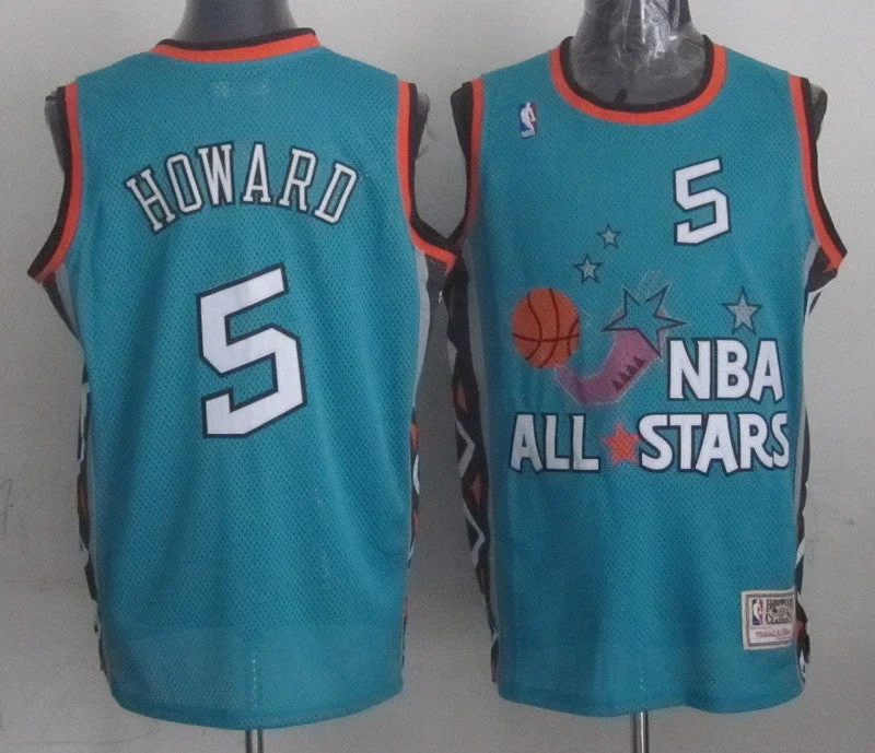 Yellow Basketball Jersey-1996 All Star 5 Howard Teal Basketball Jerseys