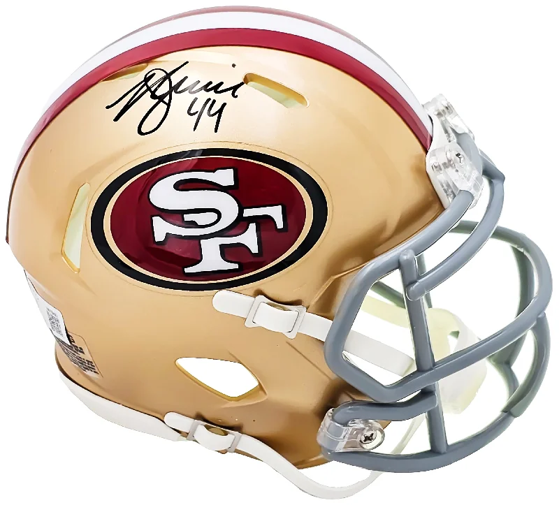 International Rugby Helmet-Kyle Juszczyk Autographed San Francisco 49ers Gold Speed Mini Helmet Beckett BAS Witness Stock #221282