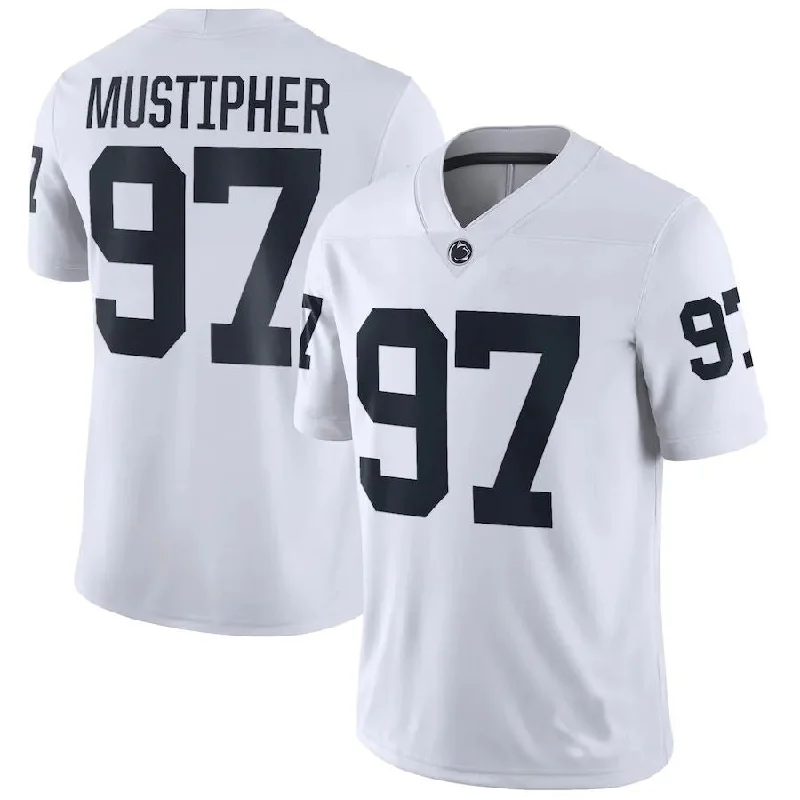 Softball League Football Jersey-P.State Nittany Lions #97 PJ Mustipher NIL Replica Football Jersey White Stitched American College Jerseys