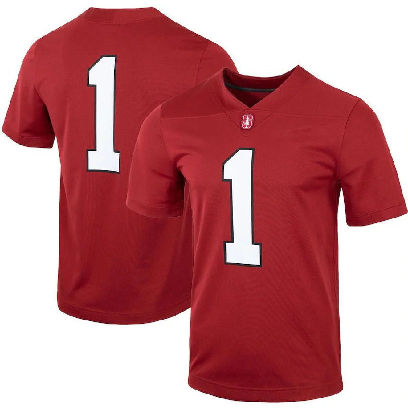 Silver Football Jersey-#1 S.Cardinal Untouchable Football Jersey Cardinal Stitched American College Jerseys