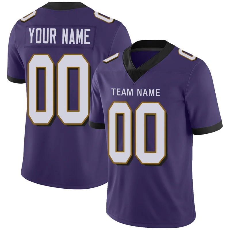 Football Style Jersey-Custom B.Ravens Football JerseyS Team Player or Personalized Design Your Own Name for Men's Women's Youth Jerseys Purple