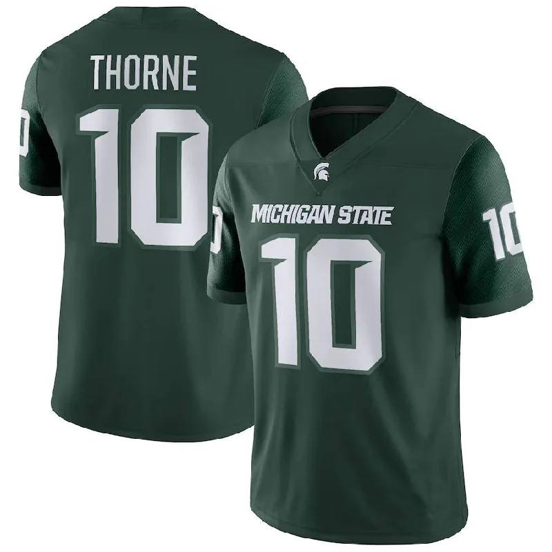 Blank Football Jersey-M.State Spartans #10 Payton Thorne NIL Replica Football Jersey Stitched American College Jerseys