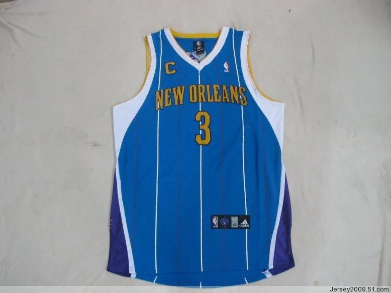 Basketball Tradition Jersey-Hornets 3 Paul Blue C Patch Basketball Jerseys