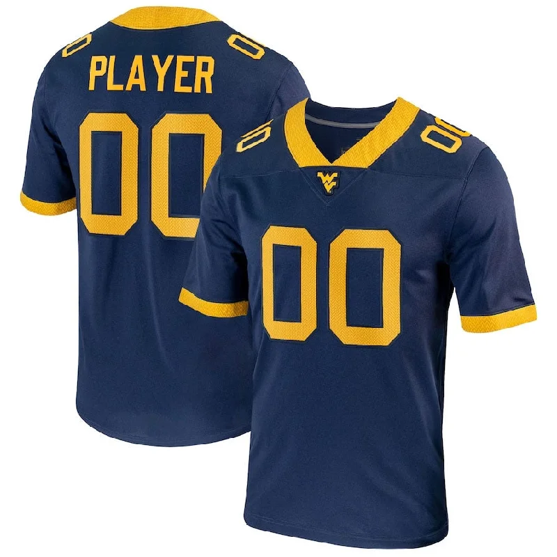 Supporter Football Jersey-W.Virginia Mountaineers Pick-A-Player NIL Replica Football Jersey - Navy American College Jerseys