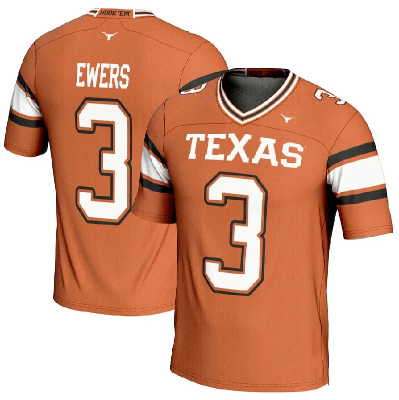 Camo Football Jersey-T.Longhorns #3 Quinn Ewers GameDay Greats NIL Player Football Jersey - Texas Orange American College Jerseys