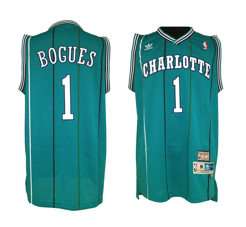 Basketball Homecoming Jersey-Hornets 1 Tyrone Bogues Green New Revolution 30 Basketball Jerseys