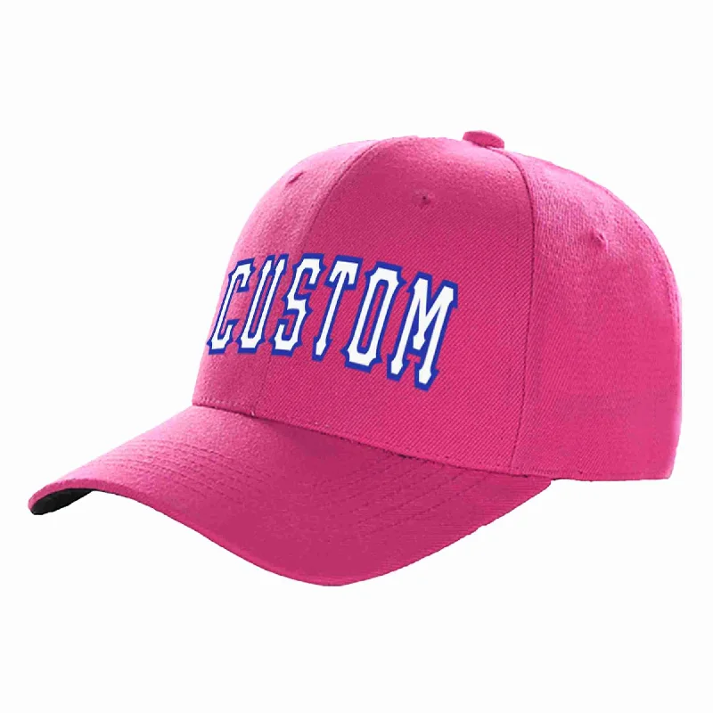 Wedding Baseball Cap-Custom Rose Red White-Royal Curved Eaves Sport Baseball Cap Design for Men/Women/Youth