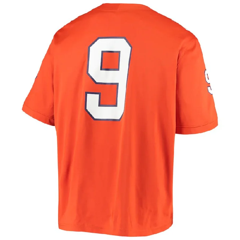 Football Player Jersey-#9 C.Tigers Game Jersey Football Jersey Orange Stitched American College Jerseys