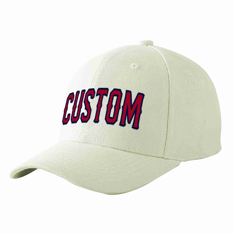 Bachelorette Party Baseball Cap-Custom Cream Red-Navy Curved Eaves Sport Baseball Cap Design for Men/Women/Youth