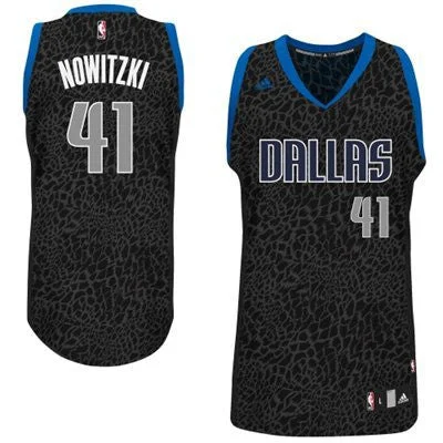 Basketball Brotherhood Jersey-Mavericks 41 Nowitzki Black Crazy Light Swingman Basketball Jerseys