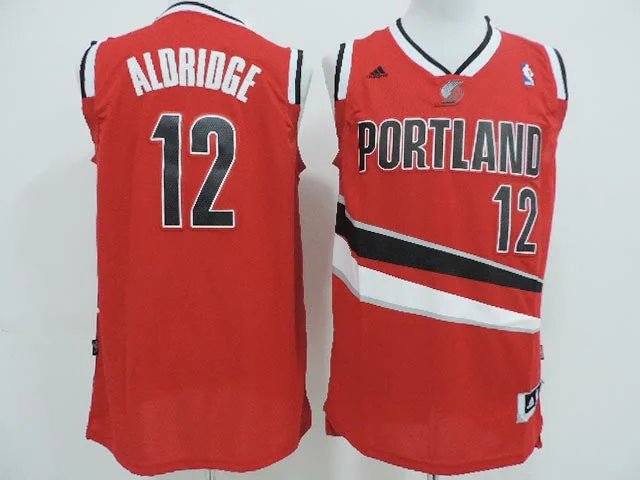 Basketball Team Uniform Jersey-Blazers 12 Aldridge Red New Revolution 30 Basketball Jerseys