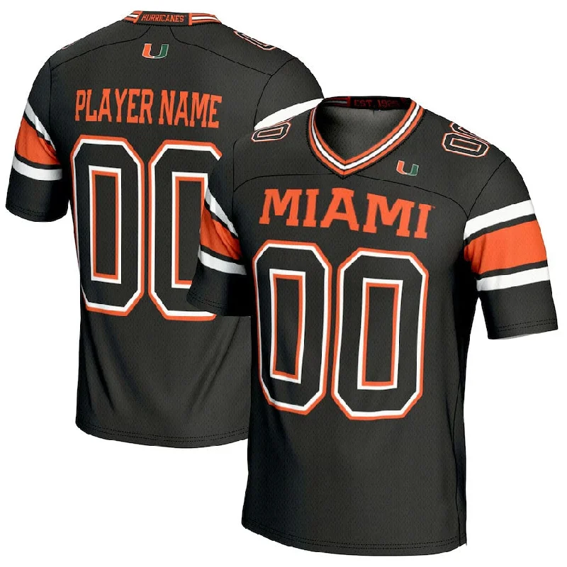 Football Fashion Trend Jersey-Custom M.Hurricanes GameDay Greats NIL Pick-A-Player Football Jersey - Black American College Jerseys