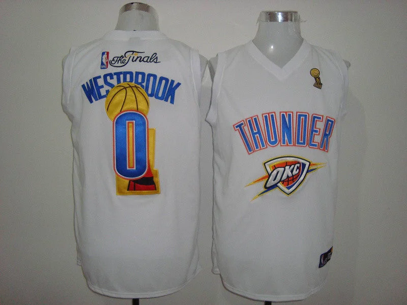 Basketball Trainer Jersey-Thunder 0 Westbrook White The Finals Basketball Jerseys