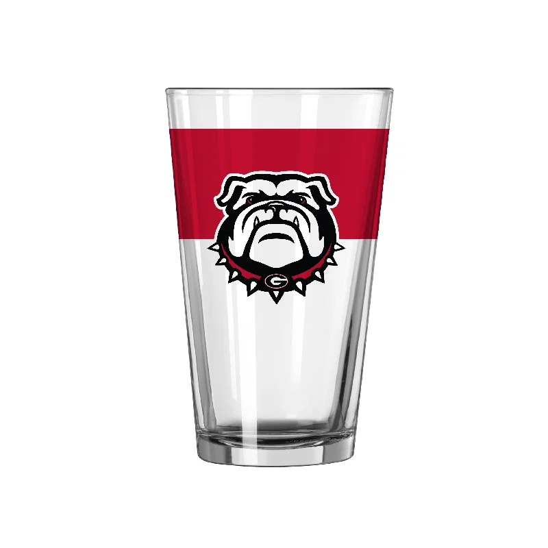 Stainless Steel Team Mug-Georgia Bulldog 16oz Colorblock Pint Glass