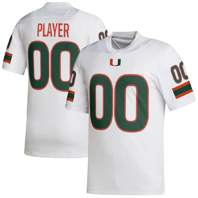 Valentine’s Day Football Jersey-Custom M.Hurricanes Pick-A-Player NIL Replica White Football Jersey American Stitched College Jerseys