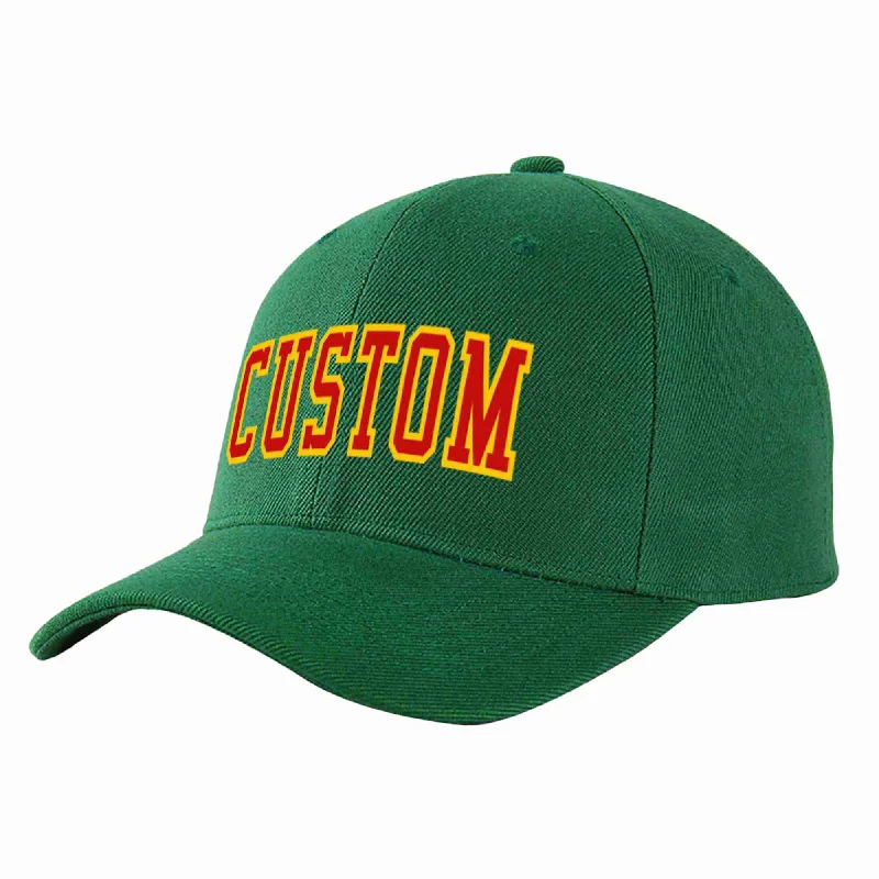 Denim Baseball Cap-Custom Green Red-Yellow Curved Eaves Sport Baseball Cap Design for Men/Women/Youth