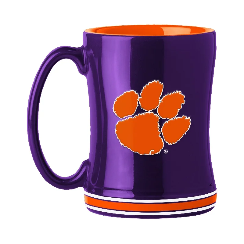 Navy Team Mug-Clemson 14oz Relief Mug