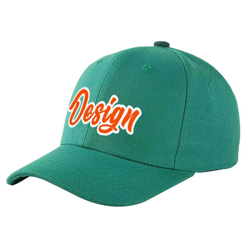 Grandma Baseball Cap-Custom Light Green Orange-White Curved Eaves Sport Design Baseball Cap