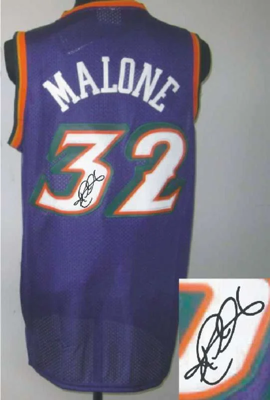 Practice Session Basketball Jersey-Jazz 32 Malone Purple Signature Edition Basketball Jerseys