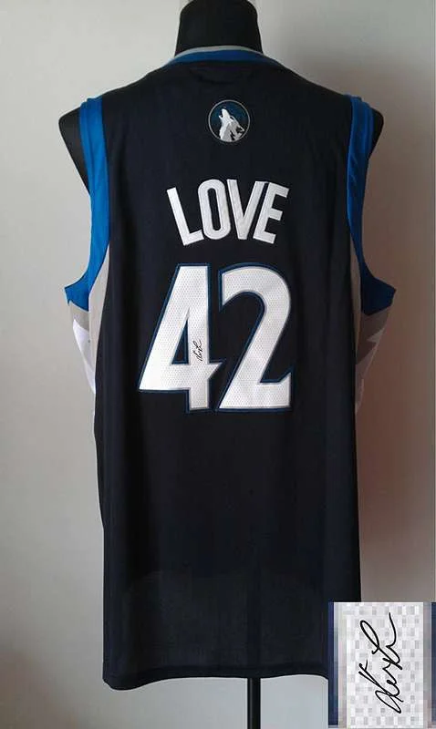 Tournament Basketball Jersey-Timberwolves 42 Love Black Signature Edition Basketball Jerseys