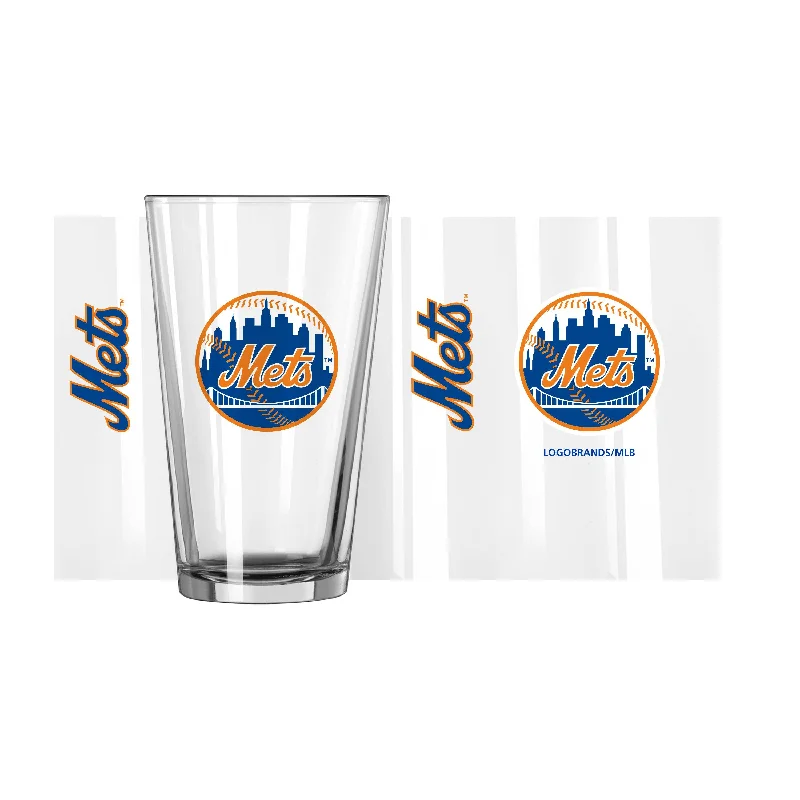 Inspirational Quote Team Mug-New York Mets 16oz Color Gameday Pint Glass