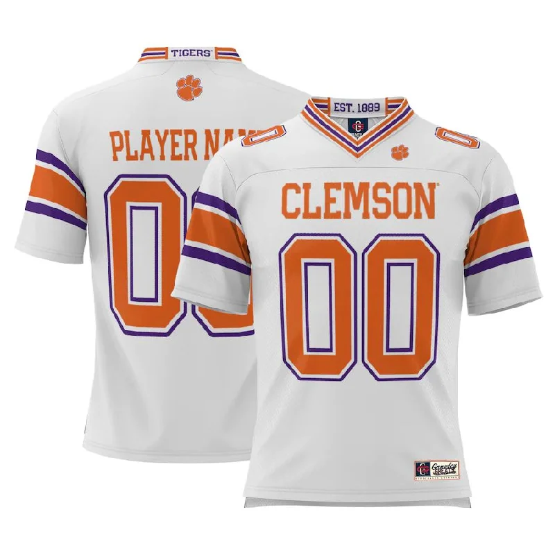 Glow-in-the-Dark Football Jersey-Custom C.Tigers ProSphere NIL Pick-A-Player Football Jersey White American Stitched College Jerseys