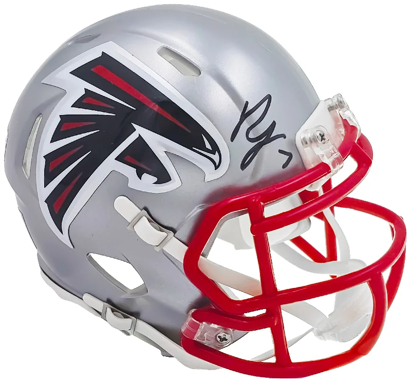 National Team Rugby Helmet-Bijan Robinson Autographed Atlanta Falcons Flash Gray Speed Mini Helmet Beckett BAS Witness Stock #221145