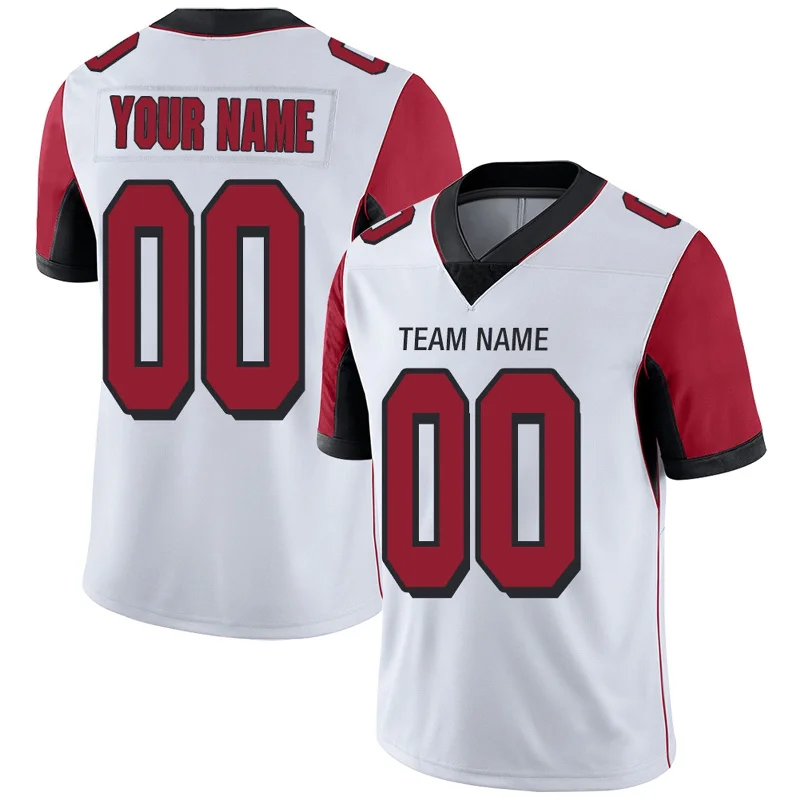 Muscle Fit Football Jersey-Custom A.Falcons Team Player or Personalized Design Your Own Name for Men's Women's Youth Jerseys Red Football Jerseys