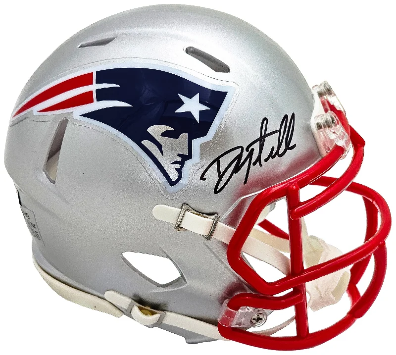 Multi-Purpose Rugby Helmet-Danny Amendola Autographed New England Patriots Silver Speed Mini Helmet Beckett BAS Witness Stock #221075