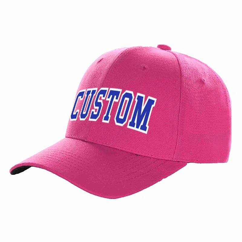 Summer Baseball Cap-Custom Rose Red Royal-White Curved Eaves Sport Baseball Cap Design for Men/Women/Youth