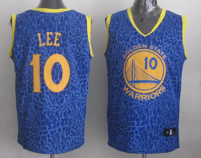 Custom Name Basketball Jersey-Warriors 10 Lee Blue Crazy Light Swingman Basketball Jerseys