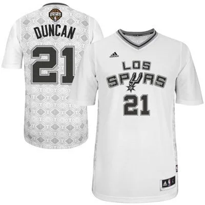 Basketball Tailgate Jersey-Spurs 21 Duncan White 2014 Latin Nights Swingman Basketball Jerseys