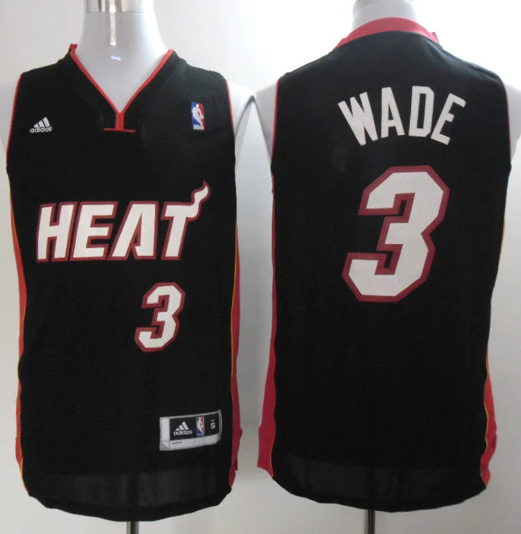 Solid Color Basketball Jersey-Heat 3 Wade Black New Revolution 30 Basketball Jerseys