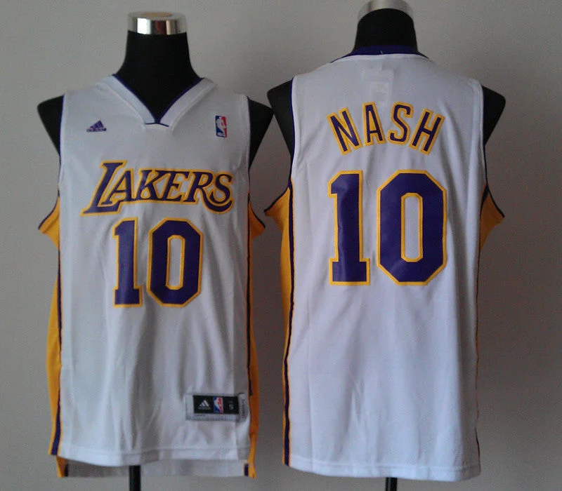 Softball League Basketball Jersey-Lakers 10 Nash White New Revolution 30 Basketball Jerseys