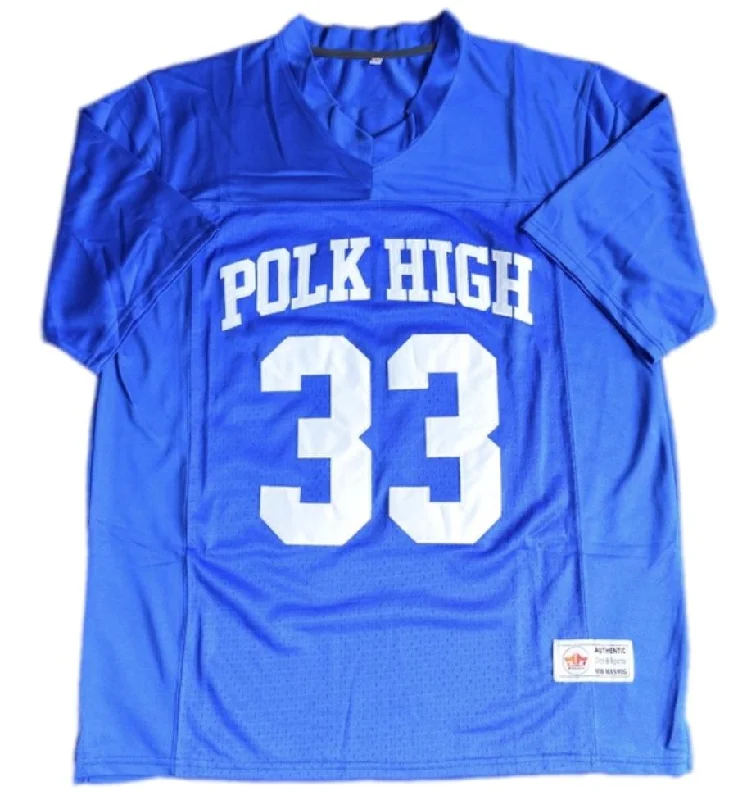 Rookie Football Jersey-Al Bundy #33 Polk High Jersey Blue