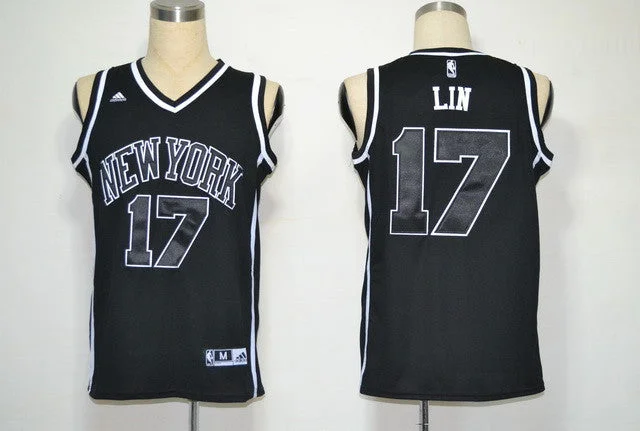 Cropped Basketball Jersey-New york Knicks Basketball Jersey 17 Lin Black Basketball Jerseys