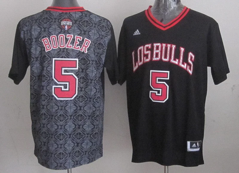 Soft Fabric Basketball Jersey-Bulls 5 Boozer Black 2014 Latin Nights Swingman Basketball Jerseys