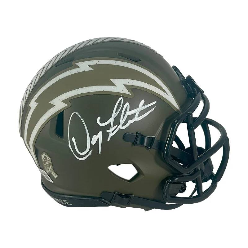 Rugby-Inspired Helmet-Doug Flutie Signed Los Angeles Chargers Salute to Service Speed Mini Football Helmet (Beckett)