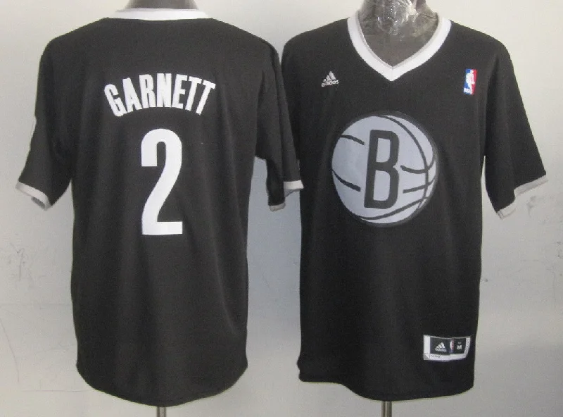 Graduation Basketball Jersey-Nets 2 Garnett Black Christmas Edition Basketball Jerseys