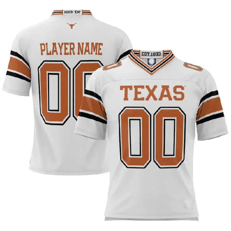 Reflective Football Jersey-Custom T.Longhorns ProSphere Youth NIL Pick-A-Player Football Jersey White Stitched American College Jerseys