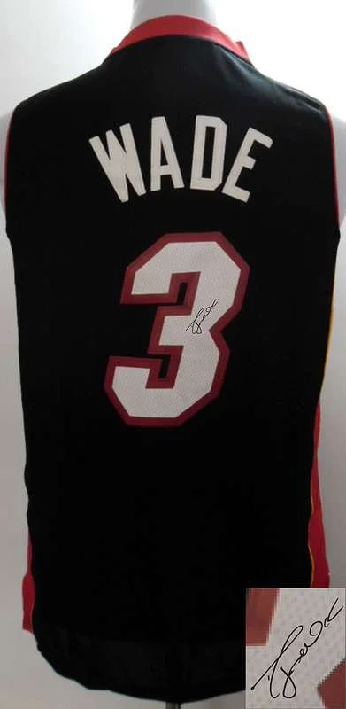 Navy Blue Basketball Jersey-Heat 3 Wade Black Signature Edition Basketball Jerseys